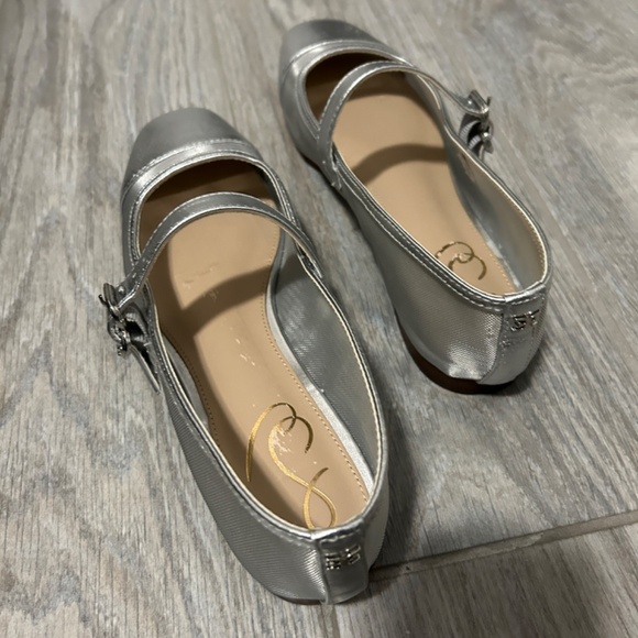 LIKE NEW! Women's Sam Edelman Silver/Mesh Ballet Flat Mary Jane- 8 1/2 - Picture 5 of 12
